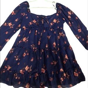 Beautiful navy blue dress with pink flowers from Forever 21